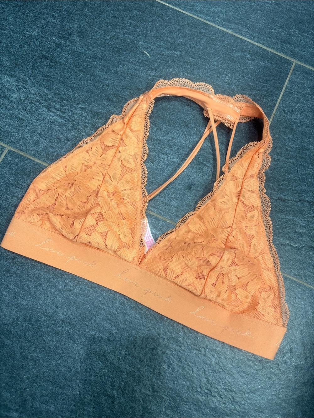 PINK Victoria's Secret Orange Lace Bralette